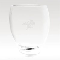 European Crystal Vase - Hand-Blown, Etched - Giocoso