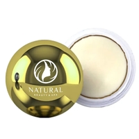 Metallic lip balm moisturizer ball made with natural beeswax... from ASI...