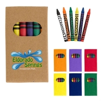 6-piece crayon set with black, blue, green, orange, red and yellow... from...