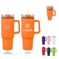 40 ounce stainless steel travel tumbler with a handle, double-wall...
