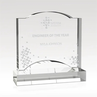 Clear Crystal Arch Award - Etch & Colorfill
