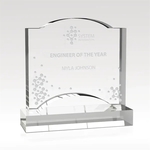 Clear Crystal Arch Award - Etch & Colorfill