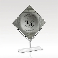 Award made of platinum ArtGlass on a silver stainless and white... from ASI...