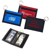 Nylon Keyring Wallet With Clear And Exterior Pockets