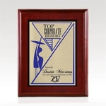 Edgement - Cherry Finished Wood Plaque with Gold-Tone Metal