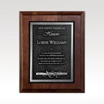 Silver-Toned Plaque - Walnut - Arrival