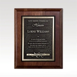 Arrival II Solid Walnut Plaque with Gold-Tone Plate