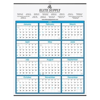 Blue and Black Modern Yearly Calendar. Top Imprint.... from ASI 50873...