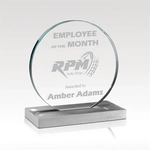 Glass Award with Silver Base - Leverage