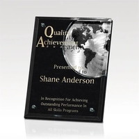 A provocative silver metal globe enlivens the black marble showcasing your......