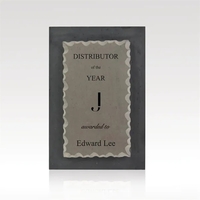 Charcoal slate forms the backdrop for war, rich toned multi-colored slate......