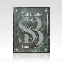 Renewal Award - Green Marble Plaque w/ Jade Glass Accents