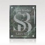 Renewal Award - Green Marble Plaque w/ Jade Glass Accents