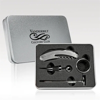 All the basic wine tools in one compact metal presentation box... from ASI...