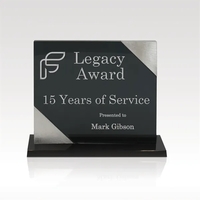 Orator Award - Black Marble with Silver Accents