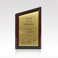 The intriguing slanted top of this cherry finished wood plaque makes... from...