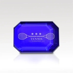 Optical Crystal Paperweights Sapphire & Rose