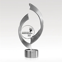 Power & Beauty - Brushed Silver Award, Premium Jade Glass