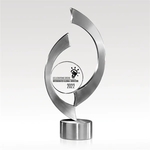 Power & Beauty - Brushed Silver Award, Premium Jade Glass