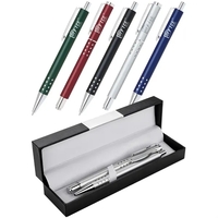 Gift set featuring a brass rollerball pen, ballpoint pen and gift... from ASI...