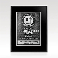Arrival II - Black Wood & Deep Etch Plaque