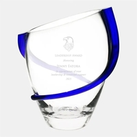 Cobalt Vase with a swirl design enhances any table or formal... from ASI...