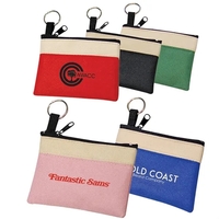 Two-Tone Coin Purse with Key Ring