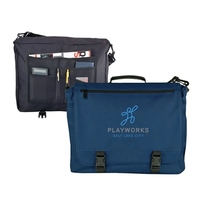 Polyester briefcase with an organizer and a detachable padded shoulder...
