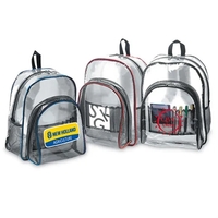 Transparent backpack made of clear PVC with mesh side pockets.... from ASI...