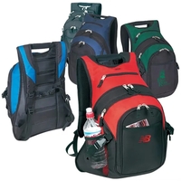 Polyester computer backpack with heavily padded back and shoulder straps.......