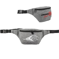 Heather Gray 2 Zipper Fanny Pack