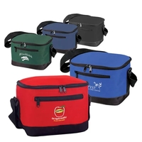 Polyester six pack cooler with pockets and adjustable strap.... from ASI...