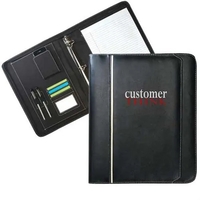 Zippered Leatherette Binder Portfolio