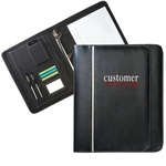 Zippered Leatherette Binder Portfolio