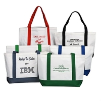Two-tone style canvas boat tote bag with bottom gusset.... from ASI 37455...