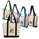 Two-Tone Zippered Canvas Boat Tote