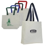 Canvas Tote Bag with Color Handles