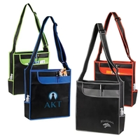Nonwoven messenger shoulder tote with large front pocket.... from ASI 37455...