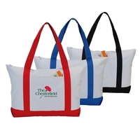 2-Tone Zipper Boat Tote