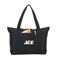 Solid Color Zipper Boat Tote