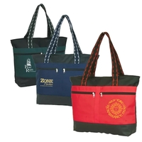 Zipper tote bag with webbed handles with pattern design.... from ASI 37455...