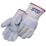 Premium Split Cowhide Work Gloves with Natural Canvas Back