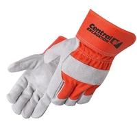 Gray Select Split Cowhide Work Gloves w/ Canvas Back