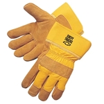 Pile Lined Bourbon Brown Split Cowhide Work Gloves