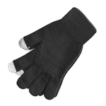 Black Stretchable Gloves With Telefingers