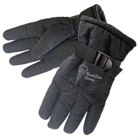 Black Water-resistant Winter Glove with Gripped Palm/Fingers
