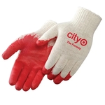 Red Latex Palm Coated Gloves with Natural Shell