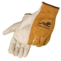 Driver Gloves with Grain palm/brown Split Leather Back