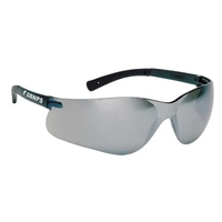 Silver mirror lens with self frame. Lightweight wrap around safety...