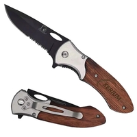 Black Blade Rosewood Color Handle Pocket Knife